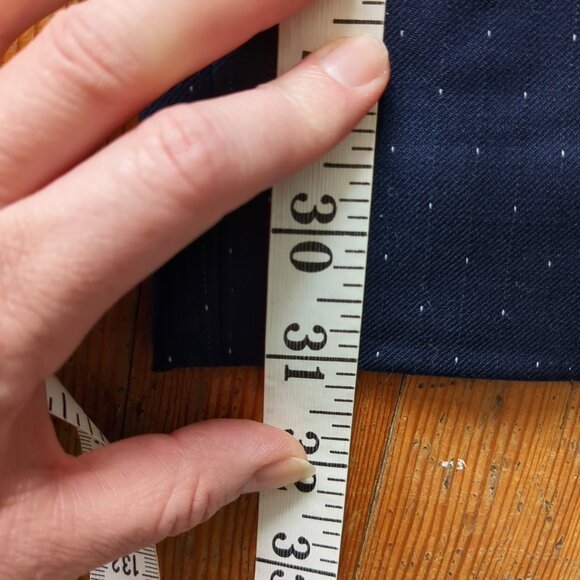 HUGO BOSS Wool Blend Lightweight Office MId-Rise Business Pants in Navy Microdot - Picture 13 of 15